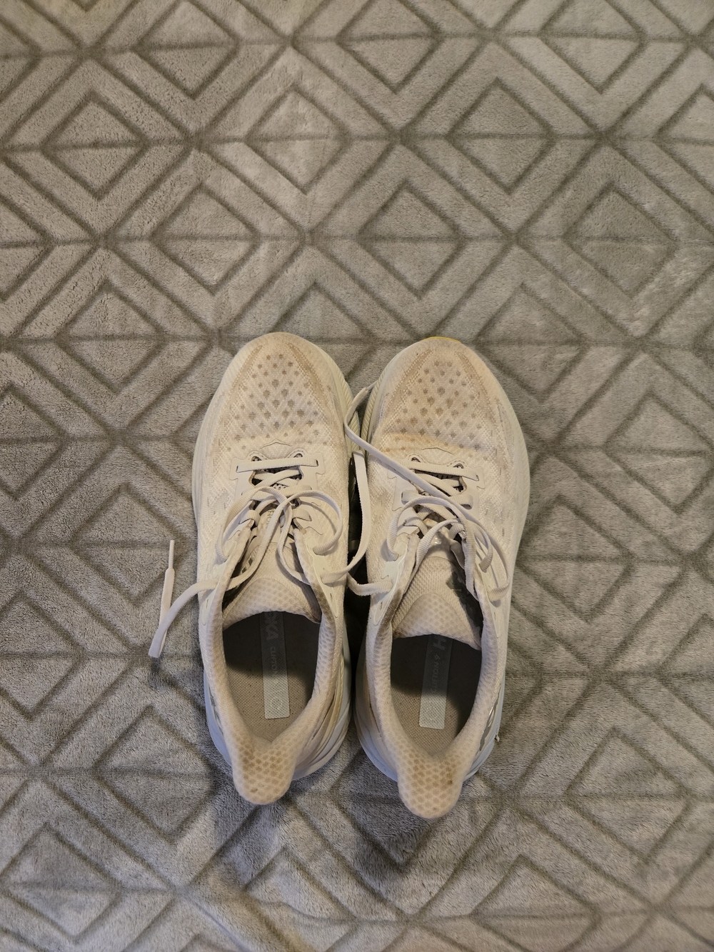 Hoka Women's Light Beige Lace-Up Sneakers
